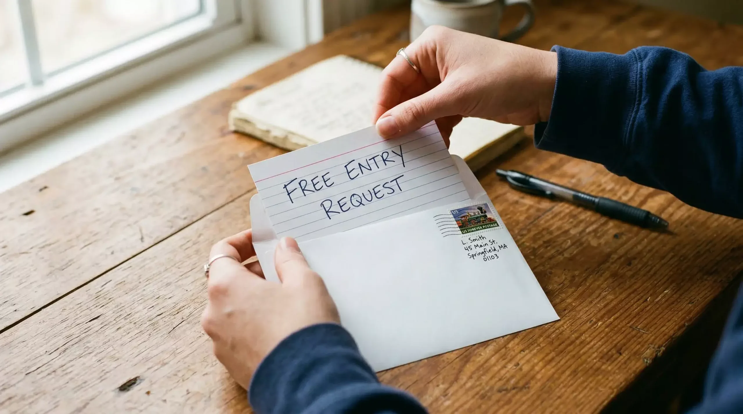 No purchase necessary AMOE mail-in bonus