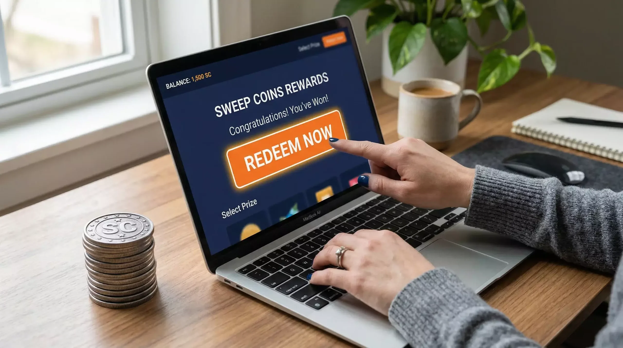 Sweeps coins prize redemption process